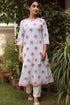 Cambric Cotton Kurta In Floral Block Print
